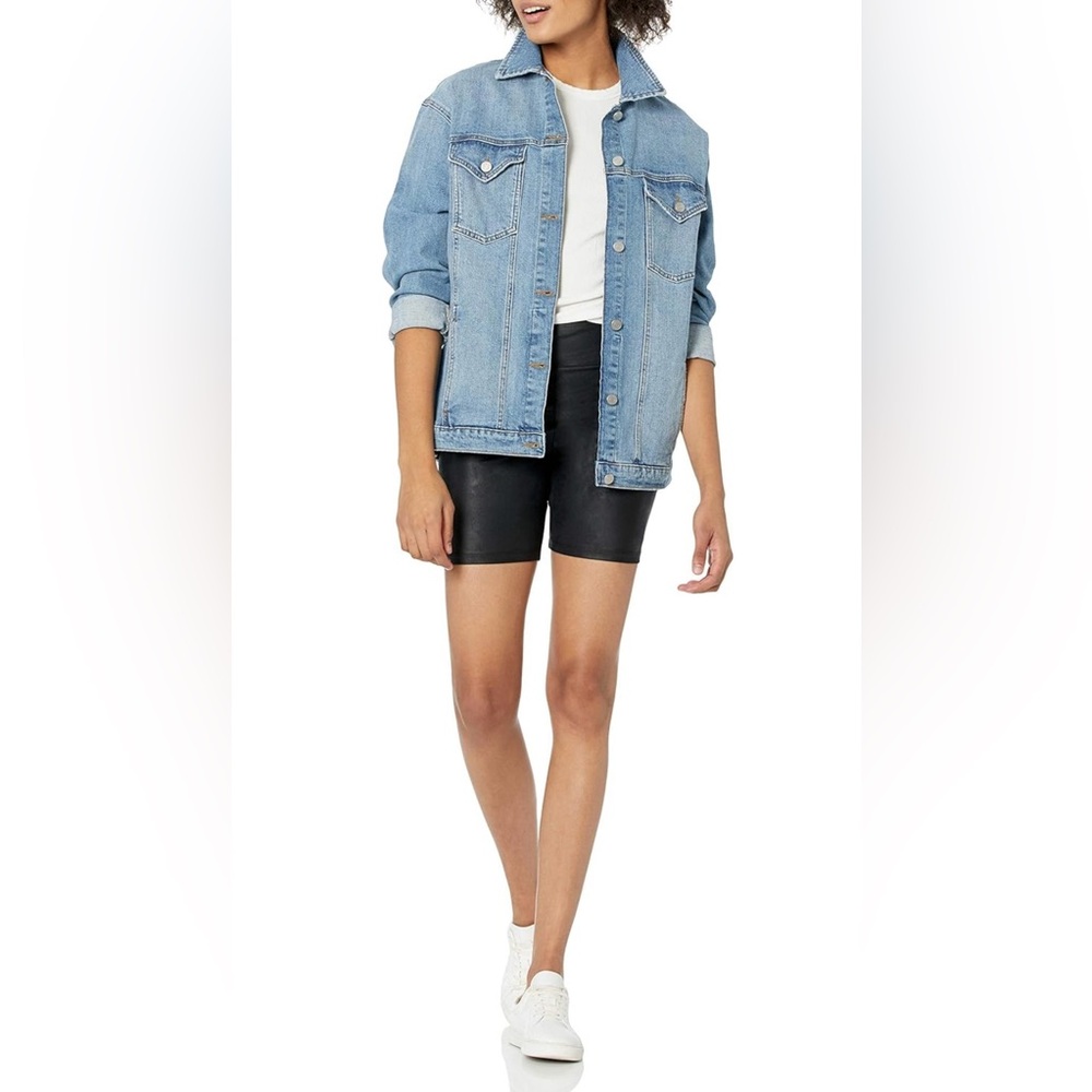 THE DROP Faux Leather Bike Short Black Tight Stretch Comfy Pull On XXS Small‎